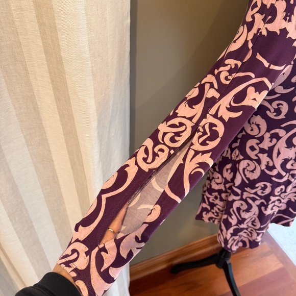 Soma Women's Flowy Long Open Sleeve Midi Dress, Burgundy, Size Medium - Picture 6 of 13